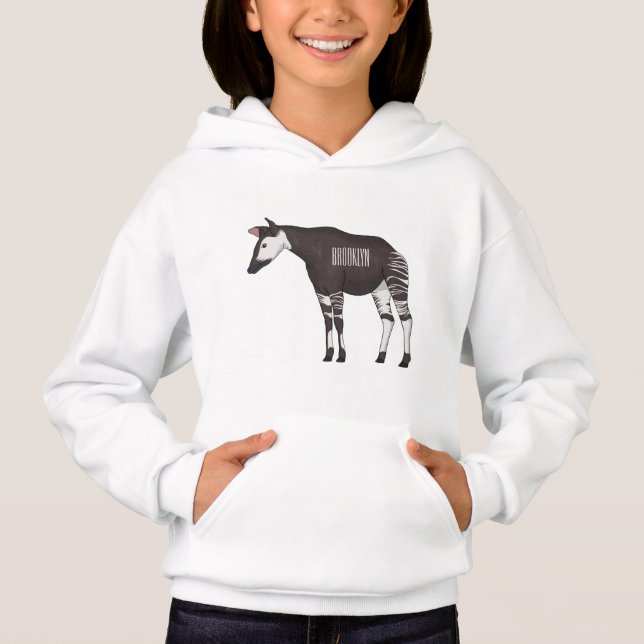 Okapi cartoon illustration hoodie (Front)