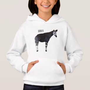 Okapi cartoon illustration hoodie