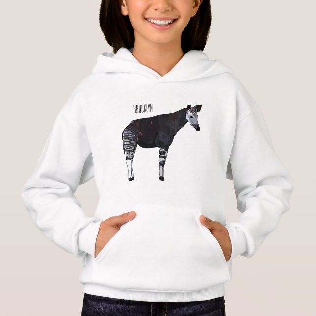 Okapi cartoon illustration hoodie (Front)