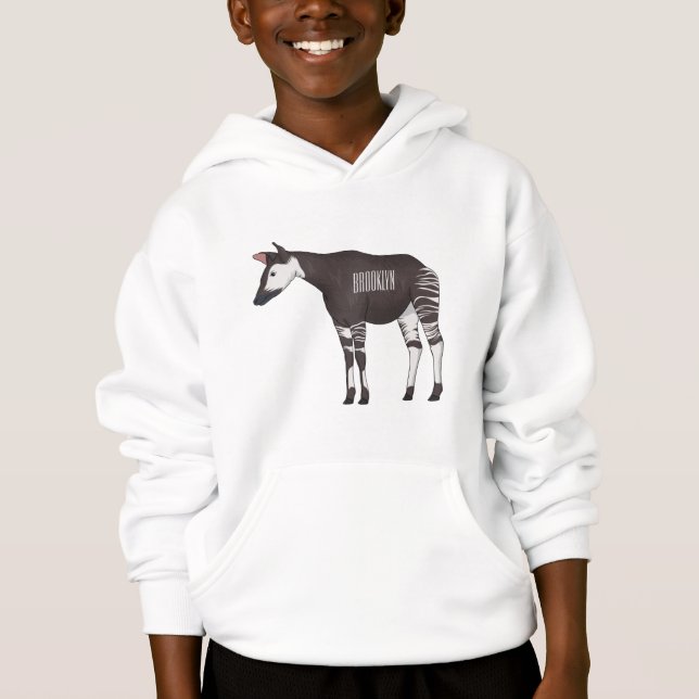 Okapi cartoon illustration  hoodie (Front)