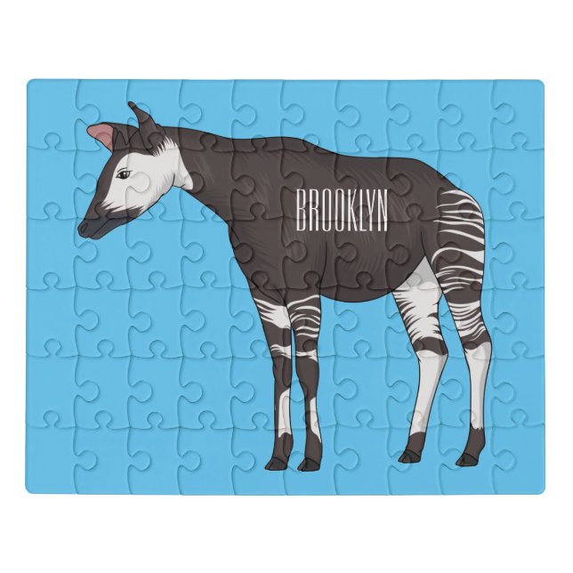 Okapi cartoon illustration  jigsaw puzzle (Puzzle Horizontal)