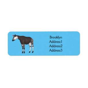 Okapi cartoon illustration label