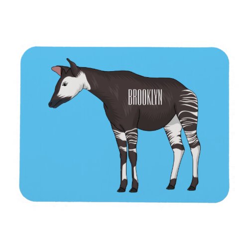 Okapi cartoon illustration  magnet