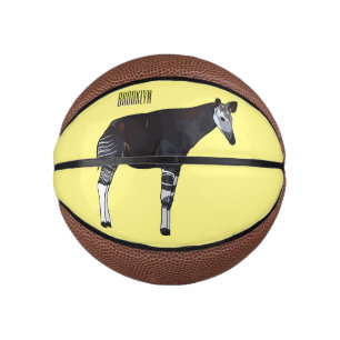 Okapi cartoon illustration mini basketball