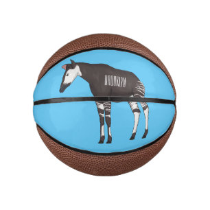 Okapi cartoon illustration mini basketball