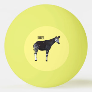 Okapi cartoon illustration ping pong ball