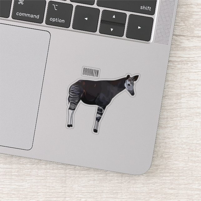 Okapi cartoon illustration sticker (Detail)