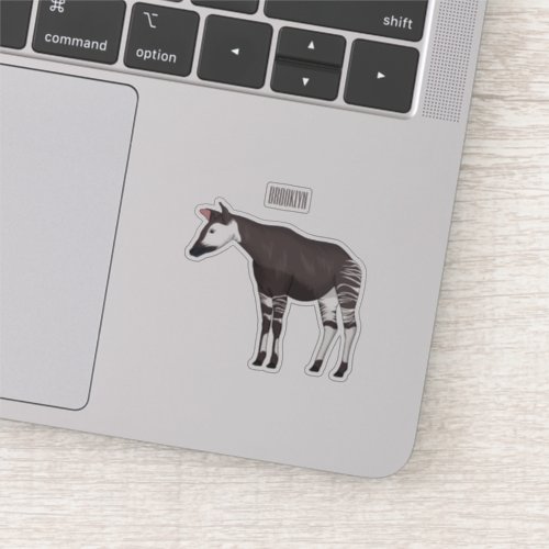 Okapi cartoon illustration sticker