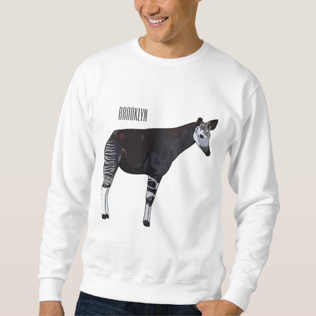 Okapi cartoon illustration sweatshirt (Front)