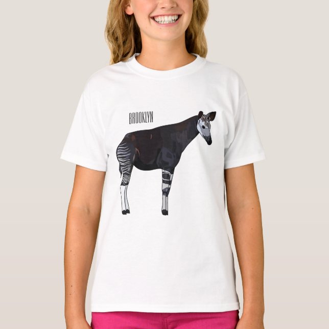 Okapi cartoon illustration T-Shirt (Front)