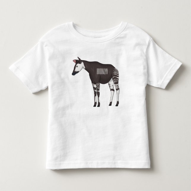 Okapi cartoon illustration toddler t-shirt (Front)