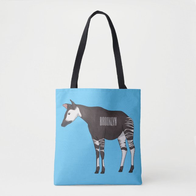 Okapi cartoon illustration tote bag (Front)