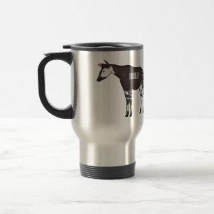 Okapi cartoon illustration  travel mug
