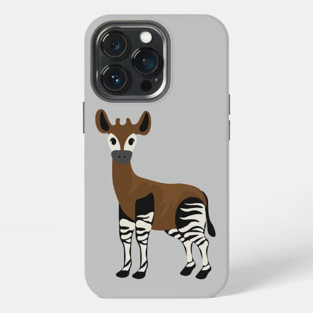 Okapi Cartoon, Majestic Okapi Animal, Okapi Lovers iPhone Case (Back)