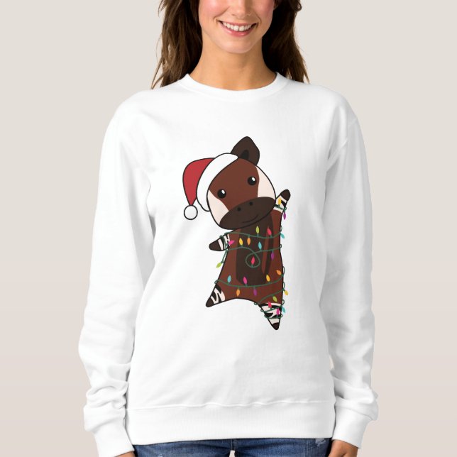 Okapi Christmas Snow Winter Animals Okapis Sweatshirt (Front)