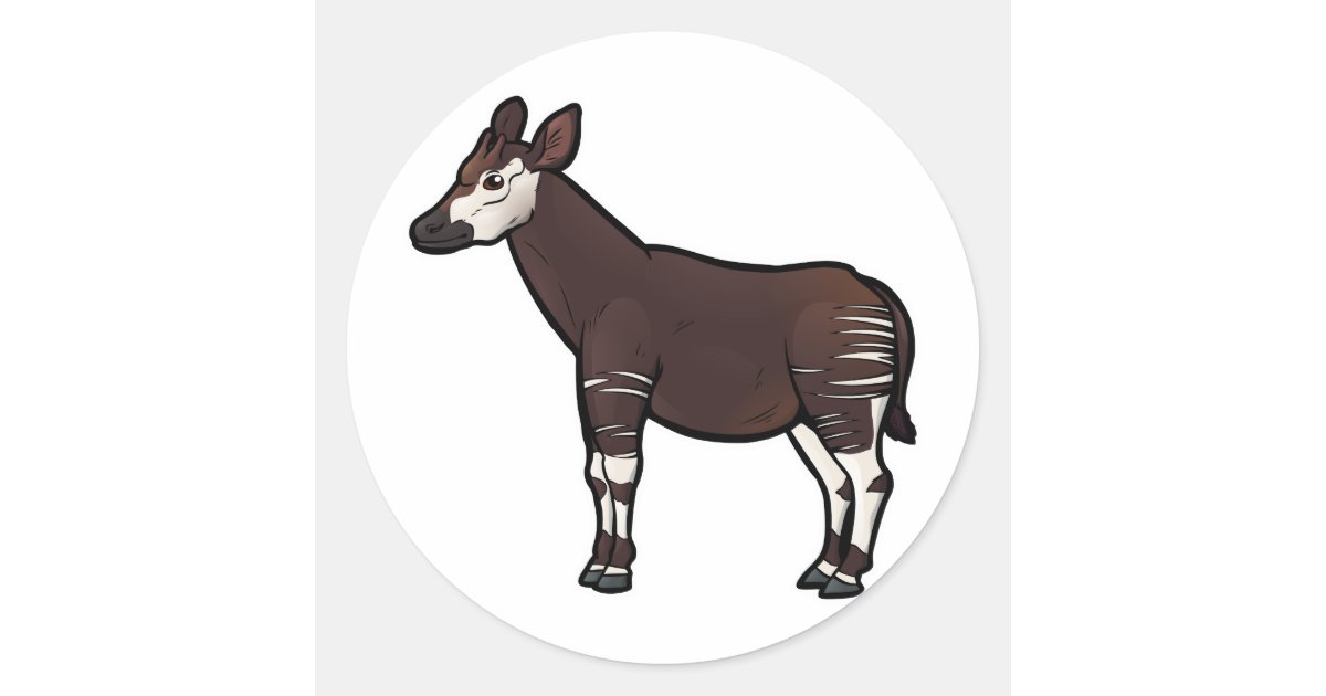 Okapi Classic Round Sticker | Zazzle