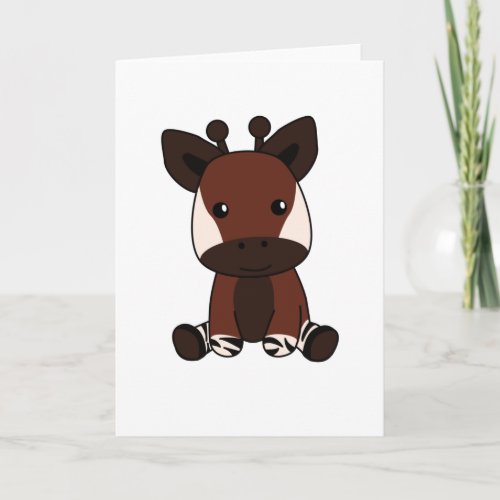 Okapi Cute Forest Giraffe Zebra Giraffes Animal Card