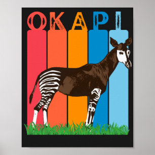 Okapi Fan Colorful Bars Poster