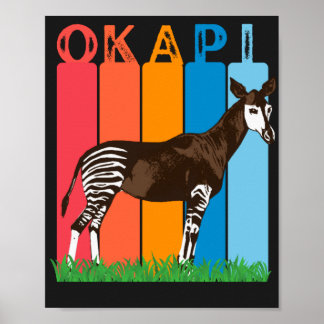 Okapi Fan Colorful Bars Poster