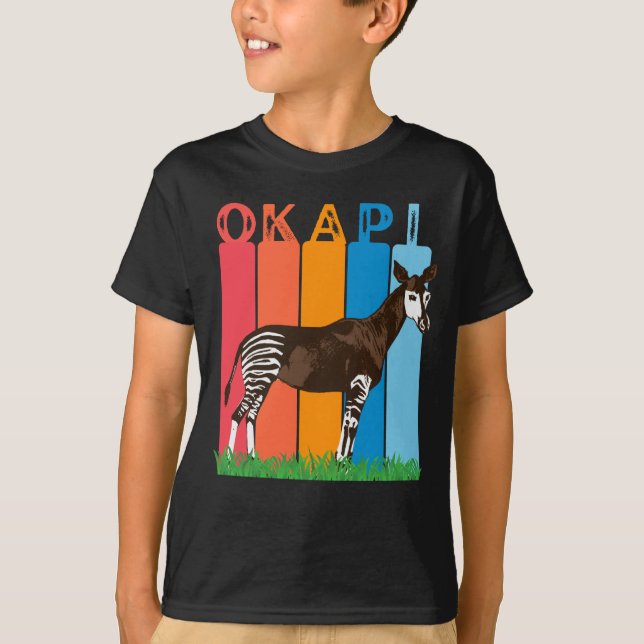 Okapi Fan Colorful Bars T-Shirt (Front)