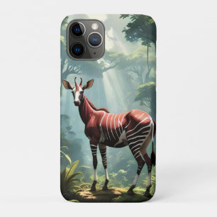 Okapi In The Rainforest (Zebra Giraffe), iPhone 11 Pro Case