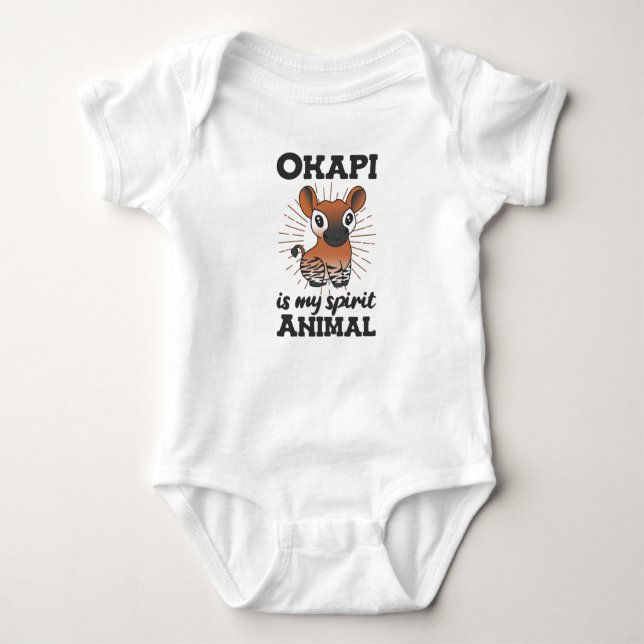 Okapi Is My Spirit Animal - Okapis Are Cute Baby Bodysuit (Front)