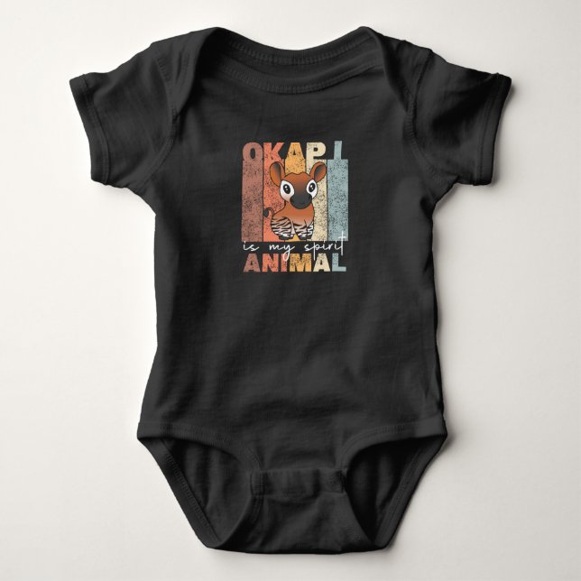 Okapi Is My Spirit Animal - Okapis Are Cute Baby Bodysuit (Front)