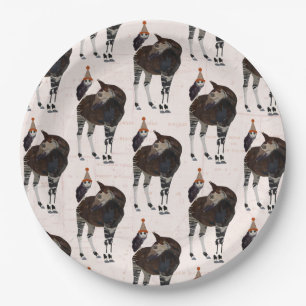 OKAPI & OWL BIRTHDAY PAPER PLATES
