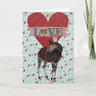 OKAPI & OWL Heart Valentine Card