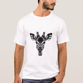 Okapi Spirit - Realistic Black & White Head T-Shirt