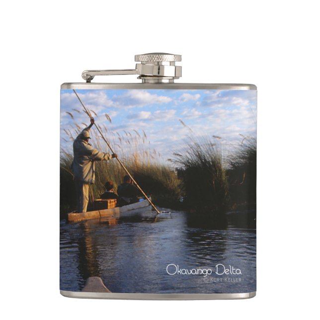 Okavango Delta Hip Flask (Front)