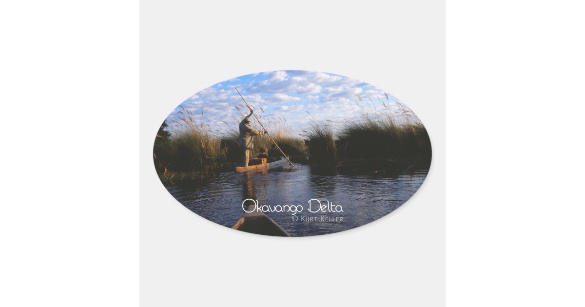 Okavango Sticker Okavango Delta Oval Sticker | Zazzle