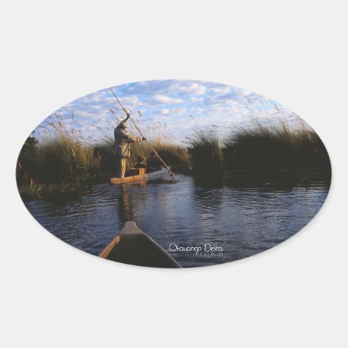 Okavango Delta Photo Oval Sticker