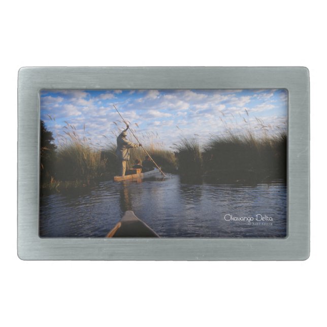 Okavango Delta Rectangular Belt Buckle (Front)