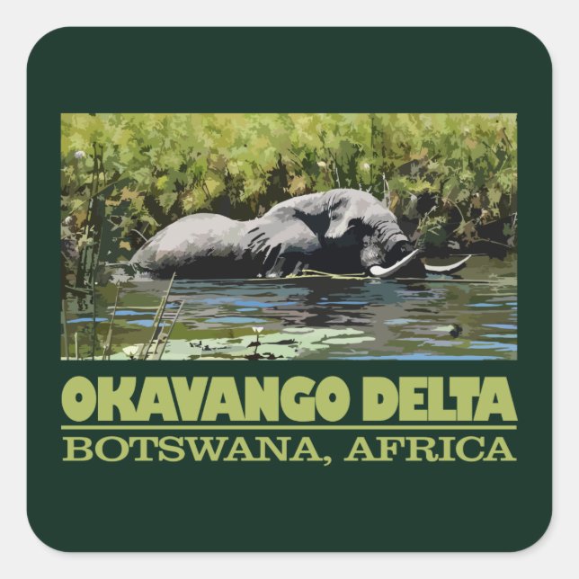 Okavango Delta Square Sticker (Front)