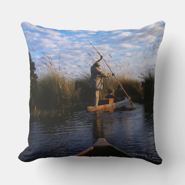 Okavango Delta Throw Pillow (Front)