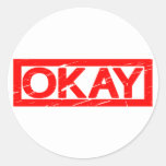 Okay Stamp Classic Round Sticker