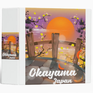 Okayama Japanese blossom poster. 3 Ring Binder