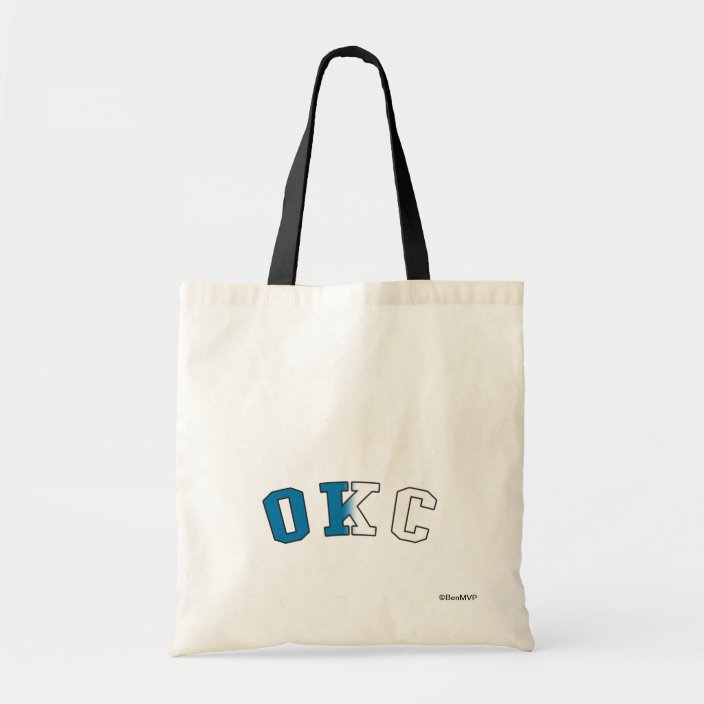 OKC in Oklahoma State Flag Colors Canvas Bag