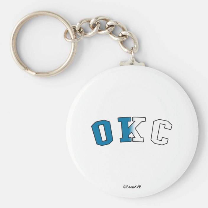 OKC in Oklahoma State Flag Colors Key Chain