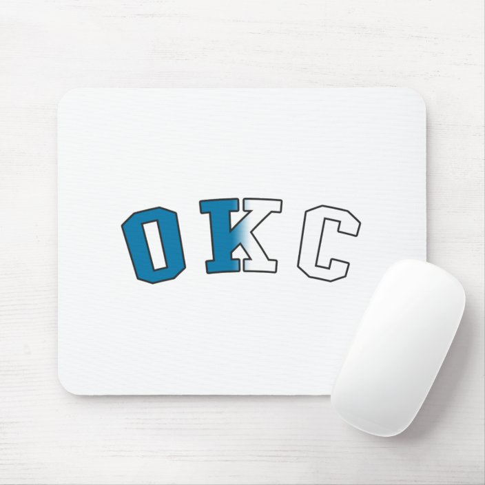OKC in Oklahoma State Flag Colors Mouse Pad