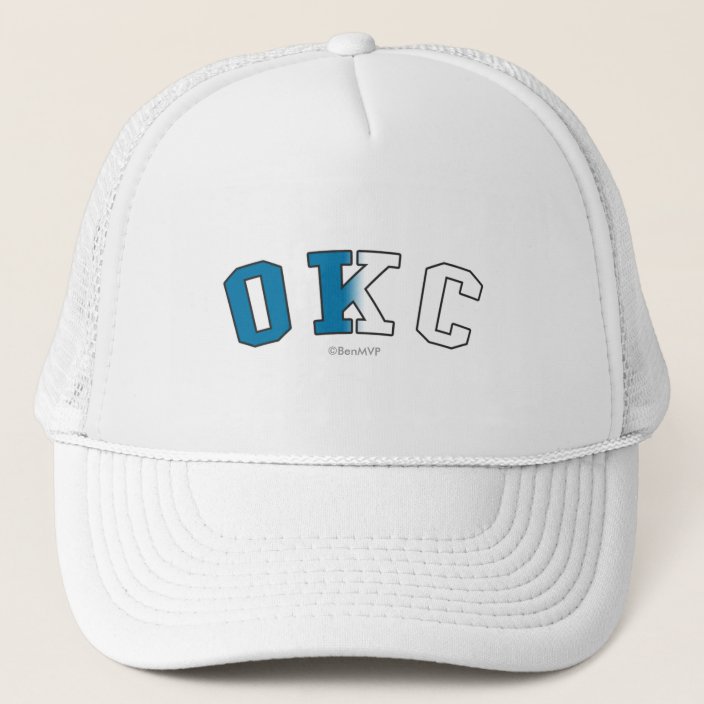 OKC in Oklahoma State Flag Colors Trucker Hat