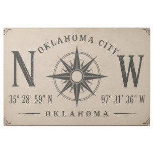 OKC Route 66 Coordinates Canvas Art