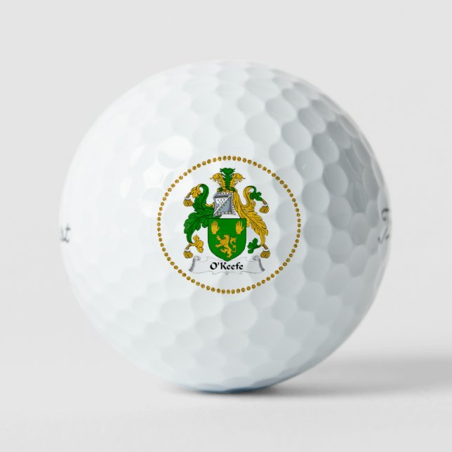 O'Keefe Family Coat of Arms Golf Balls (Front)