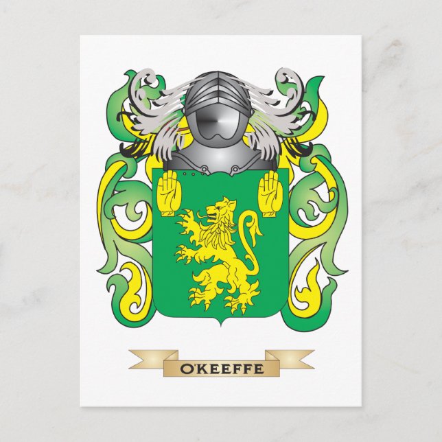 O'Keeffe Coat of Arms (Family Crest) Postcard (Front)