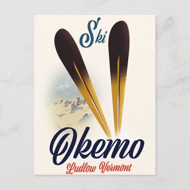 Okemo Ludlow Vermont ski poster Postcard (Front)