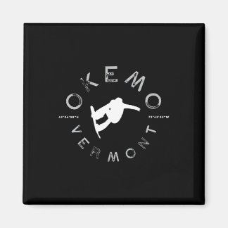 Okemo Mountain Vermont Graphic Vintage Snowboard T Magnet