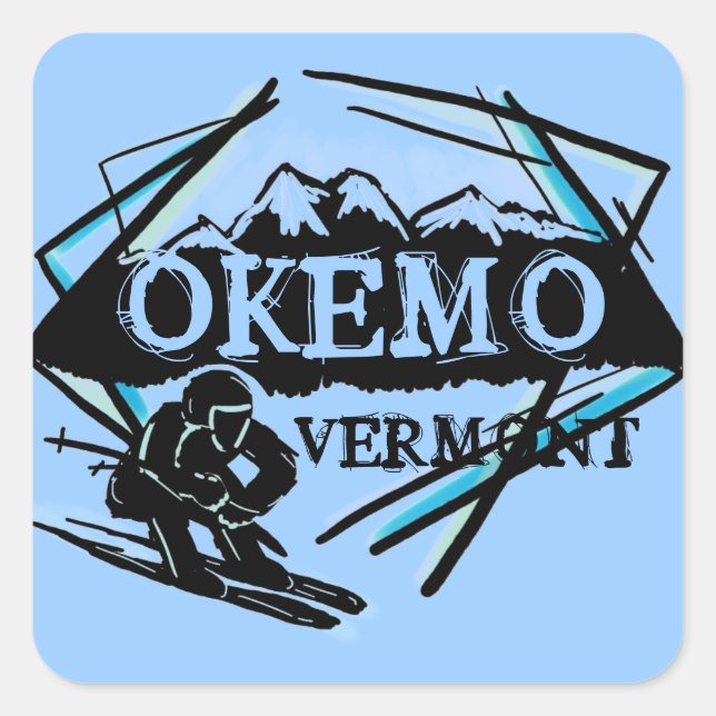 Okemo Vermont blue ski mountain stickers (Front)