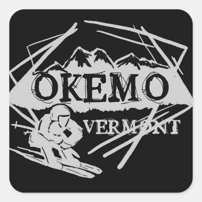 Okemo Vermont dark mountain ski stickers (Front)