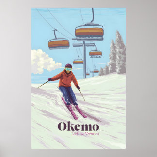 Okemo Vermont Ski Resort Travel Poster